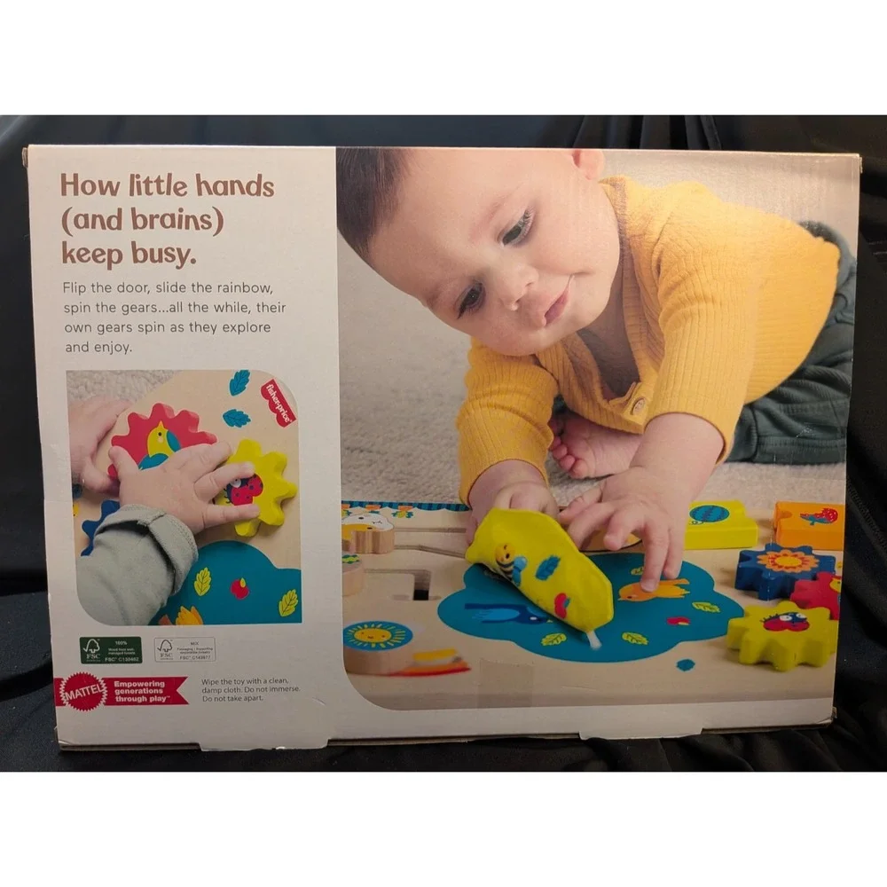 2 Fisher Price Wooden toys Activity Baby Board Toy For Developmental Play Statio